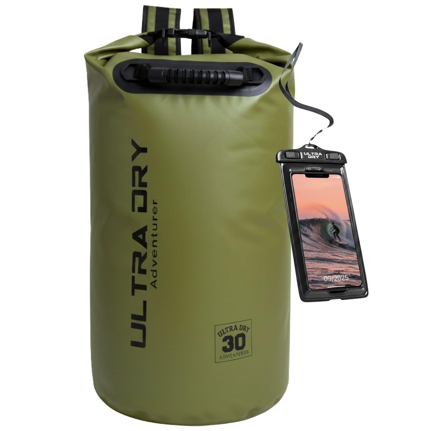Ultra Dry Adventurer Premium Waterproof Bag, Sack with Phone Dry Bag and Long Adjustable Shoulder Strap Included, Perfect for Kayaking/Boating/Canoeing/Fishing/Rafting/Swimming/Camping/Snowboarding