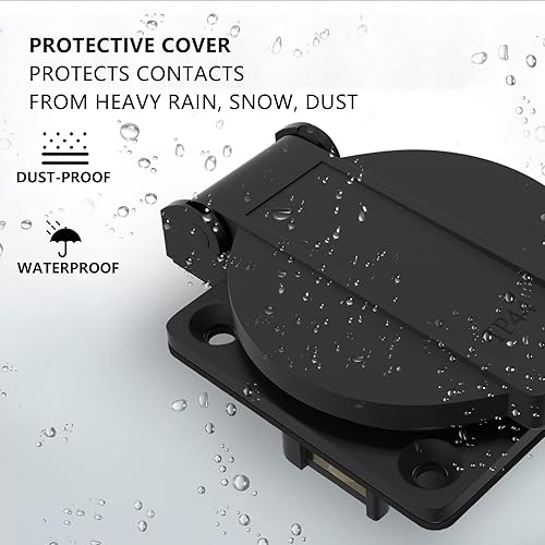 Miniatura 6 de STARELO Receptáculo de 20 amperios para generador NEMA 5-20R con cubierta, 125 voltios, 2 polos, 3 cables, resistente a la intemperie, al polvo y a