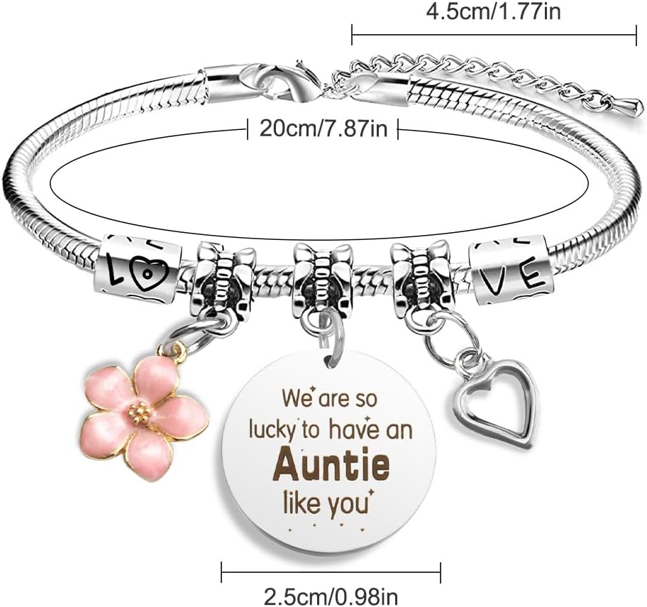 Auntie Gift Ideas,Mothers Day Gifts for Aunt Mothers Day Gifts for Aunts Birthday from Niece Nephew Valentines Mother'sDay Gift for Aunt Christmas Presents for Aunty Retirement Bracelet - Image 6