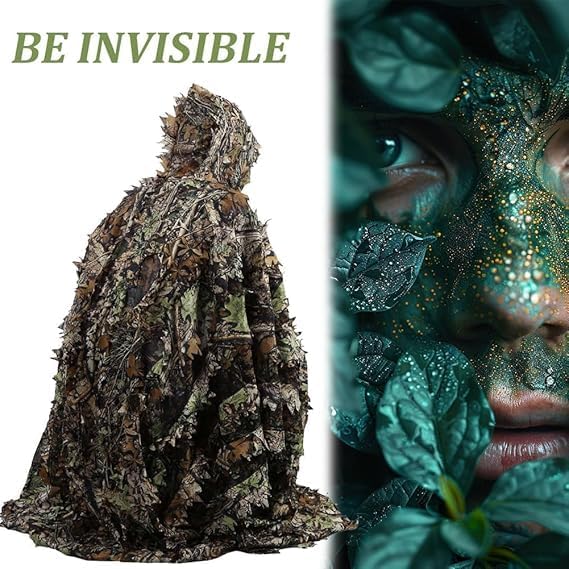 Poncho thermique camouflage 3D imperméable à séchage rapide - 3