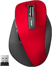 ELECOM Wireless Mouse 2.4GHz Ergonomic Design with USB Nano Receiver, Silent, Quiet Click 5 Button, for Windows and Mac, Medium Size (M-XGM10DBSRD-US)
