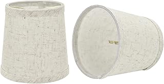 Aspen Creative 32832-2A Small Hardback Empire Shape Chandelier Clip-On Lamp Shade Set (2 Pack), Transitional Design in Flaxen, 5