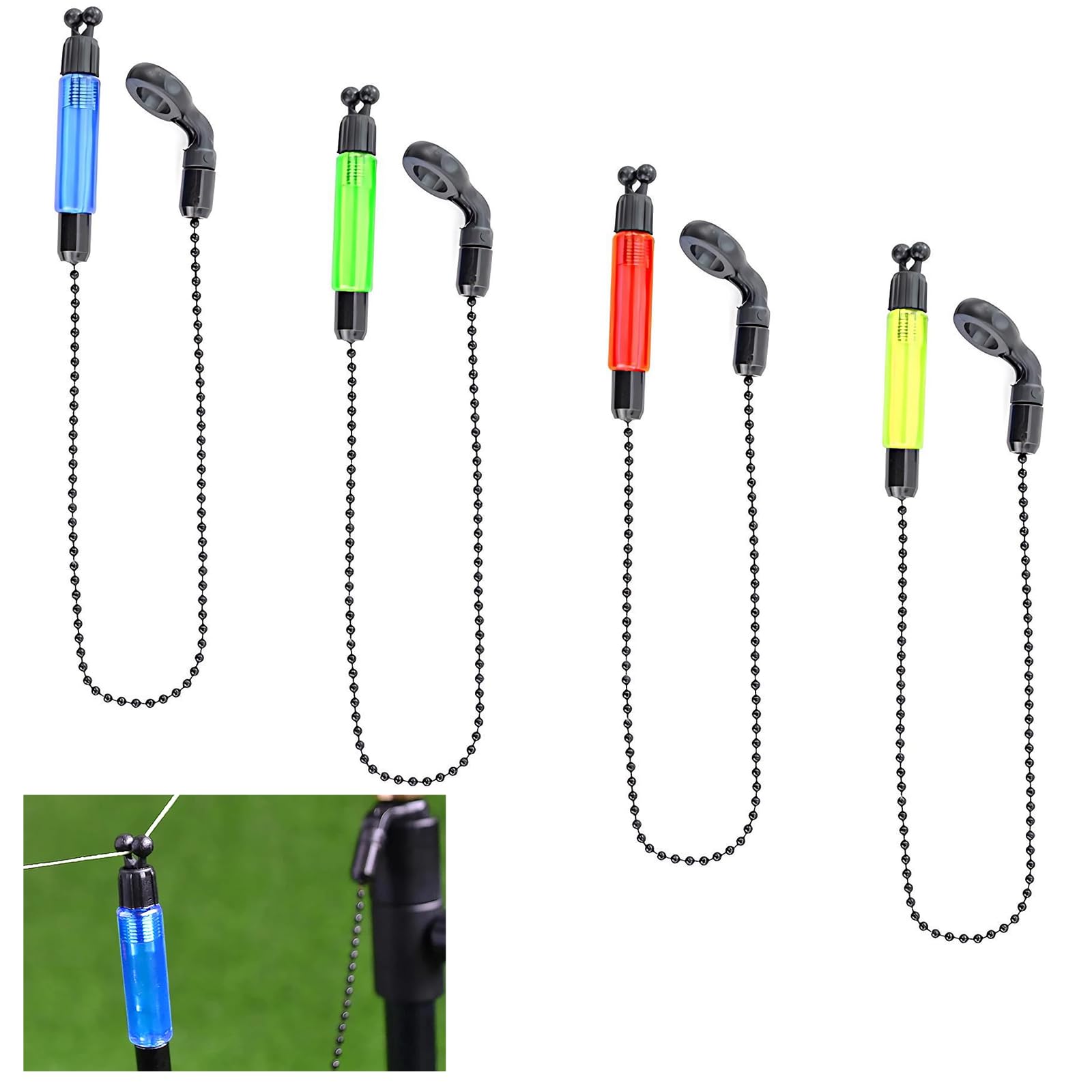 4PCS Bite Alarm Bobbins for Night Fishing 35cm Light Carp Bobbins Swingers