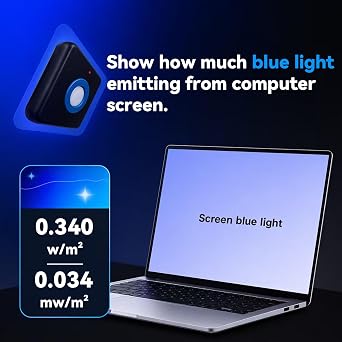 Blue Light Meter, Blue Light Irradiance Meter for Screens, LED Beauty Devices & Blue-Light Blocking Glasses, Up to 760,000 W/cm2