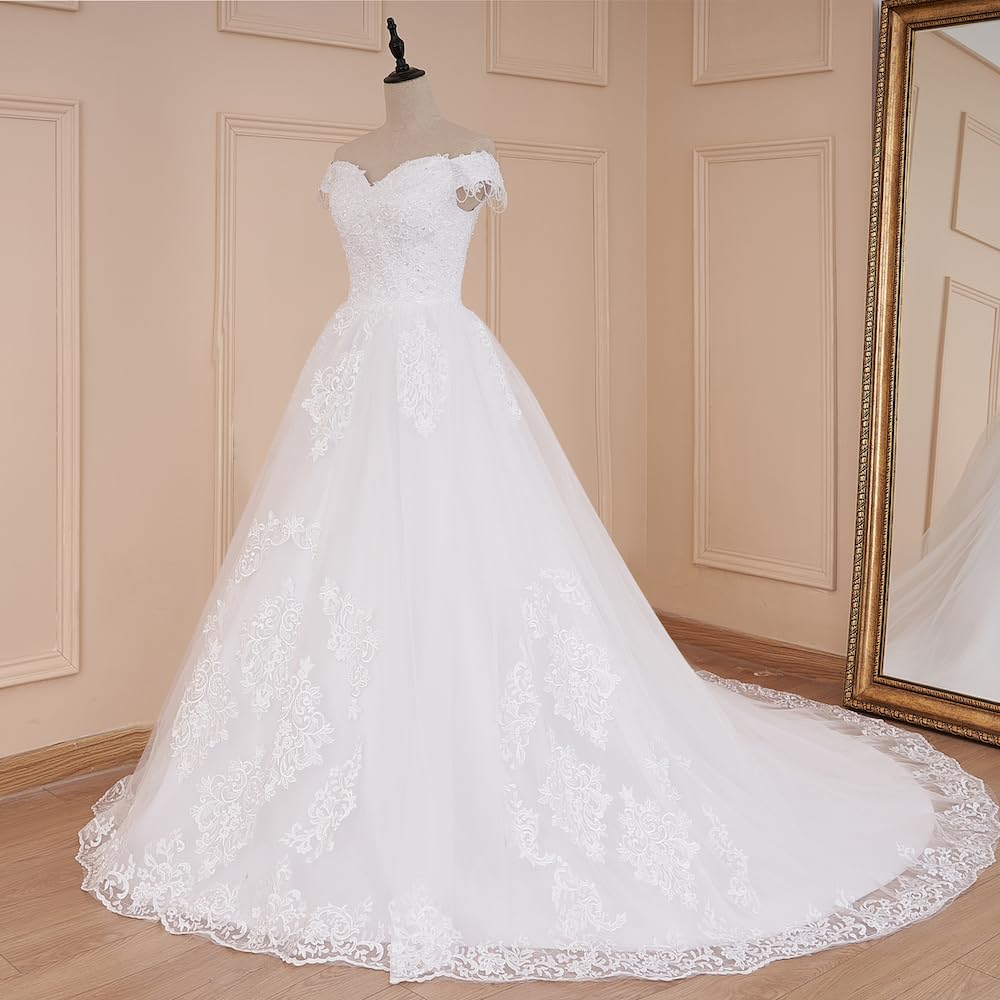 Robe de mariée Princesse Perles Dentelle Grande Traine Robe de Mariage BA-OF-0547