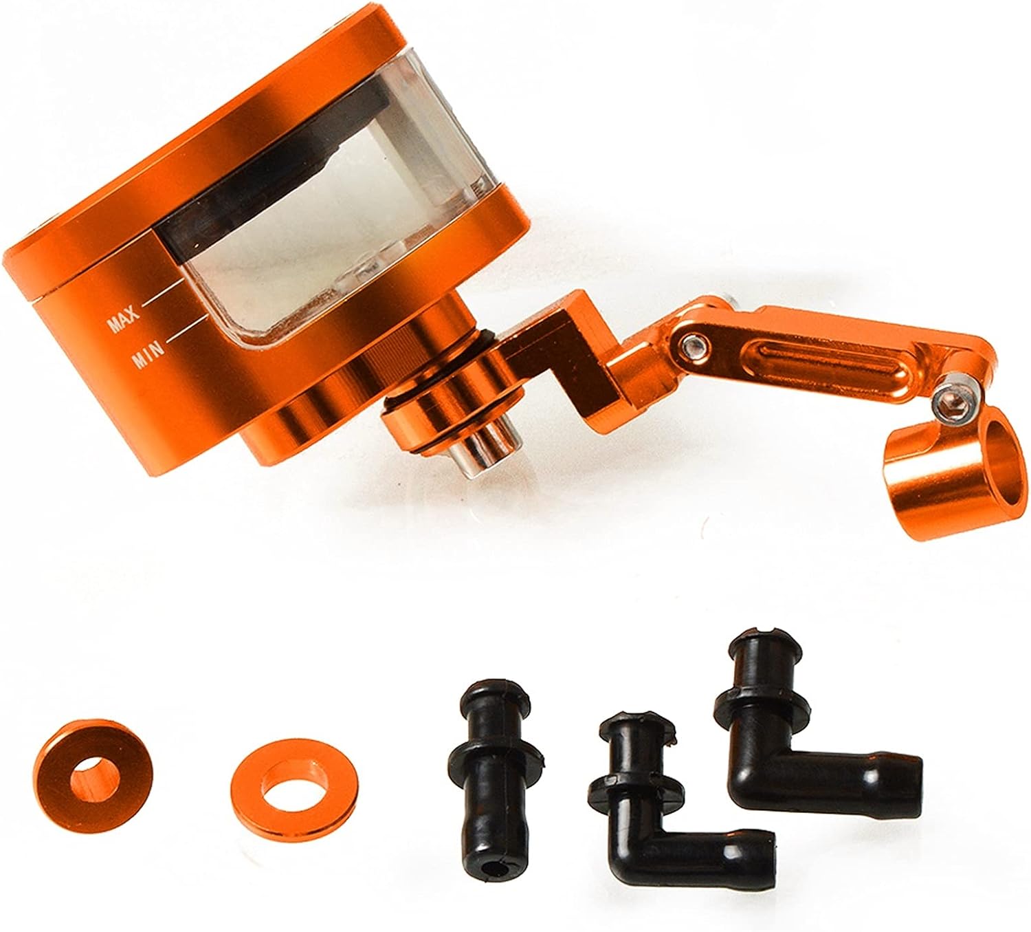 CNC Brake Clutch Master Cylinder Fluid Reservoir Tank Oil Cup Motorcycle for YH YZF R1 R6 F R6S 2007 2008 2009 2010 2011(Orange)