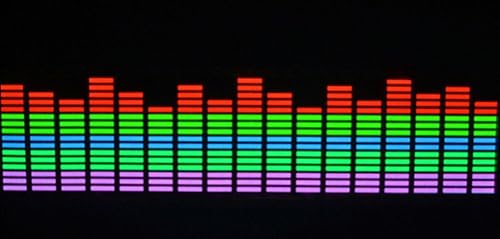 Decoración Universal Multicolor Sonido Música Ritmo Activado Sensor Intermitente Coche Resplandor LED Pegatinas de Luz 35.4x3.9 in