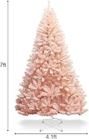Vista 7 de BestComfort 6ft/7ft Pink Artificial Christmas Tree, Unlit Hinged Spruce Full Tree with 617/937 Branch Tips and Metal Stand, Easy Assembly, 7FT