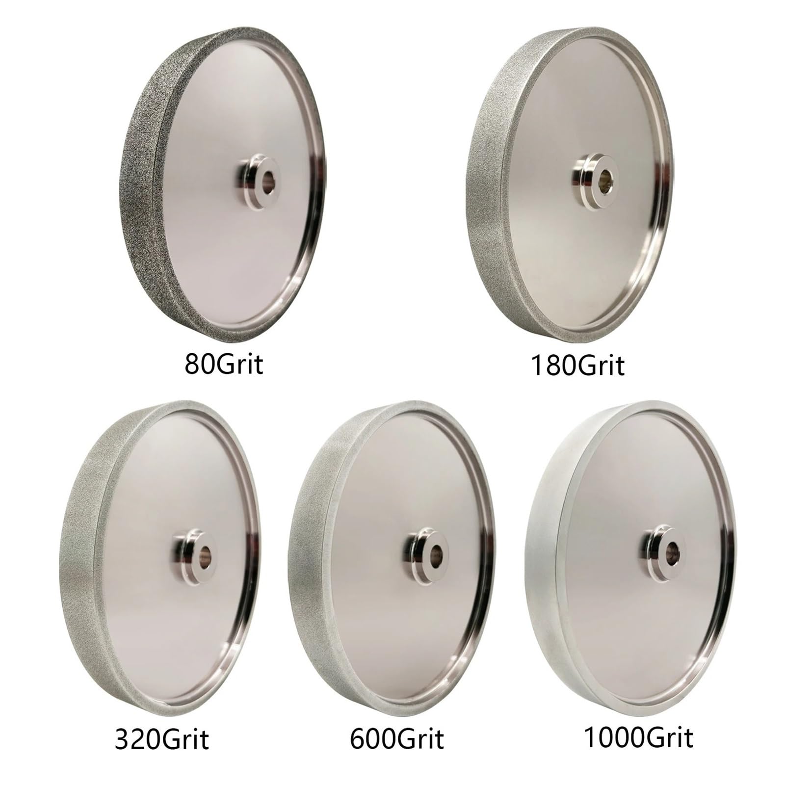 Muelas de afilar de 150 mm, mandril de 1/2'', ancho de 1'' for amoladoras, rueda de afilar for torneado de madera(100mesh)