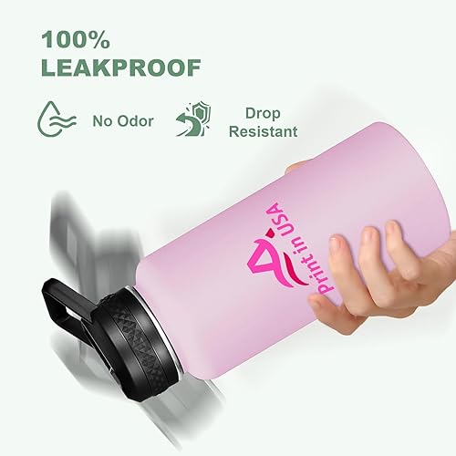 Miniatura 3 de Botella de agua personalizada con impresión personalizada en Estados Unidos, taza de café de doble pared de acero inoxidable de 32 onzas con tapa y
