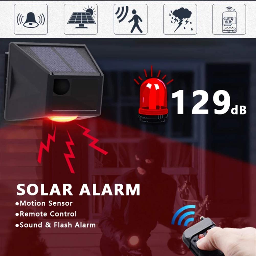 Lampada Di Allarme Solare Con Telecomando, KEEDA 129db