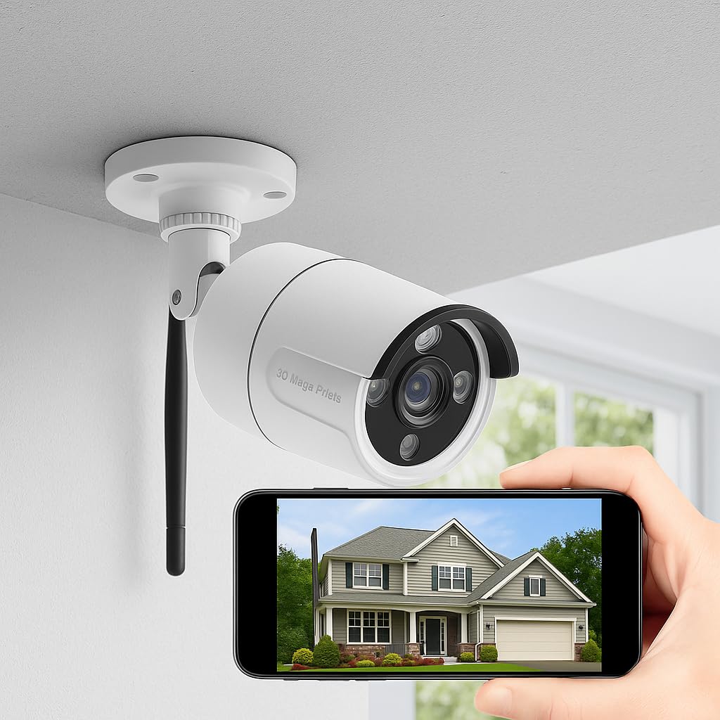 DE ROSA SHOP Kit Videosorveglianza Wireless, HD 4 Telecamere WiFi, Sistema IP Remoto con NVR, Supporto 5G e Connessione LAN, Sistema di Sorveglianza con Rivelazione Movimento.