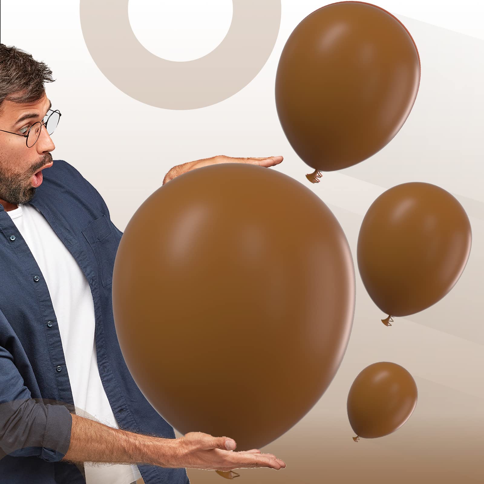 PartyWoo Brown Balloons, 102 pcs Brown Balloon Pack of 18 inch 12 inch 10 inch 5 inch for Brown Garland Arch Kit Theme Party Birthday Wedding (Retro Coffee), (4711100077316)