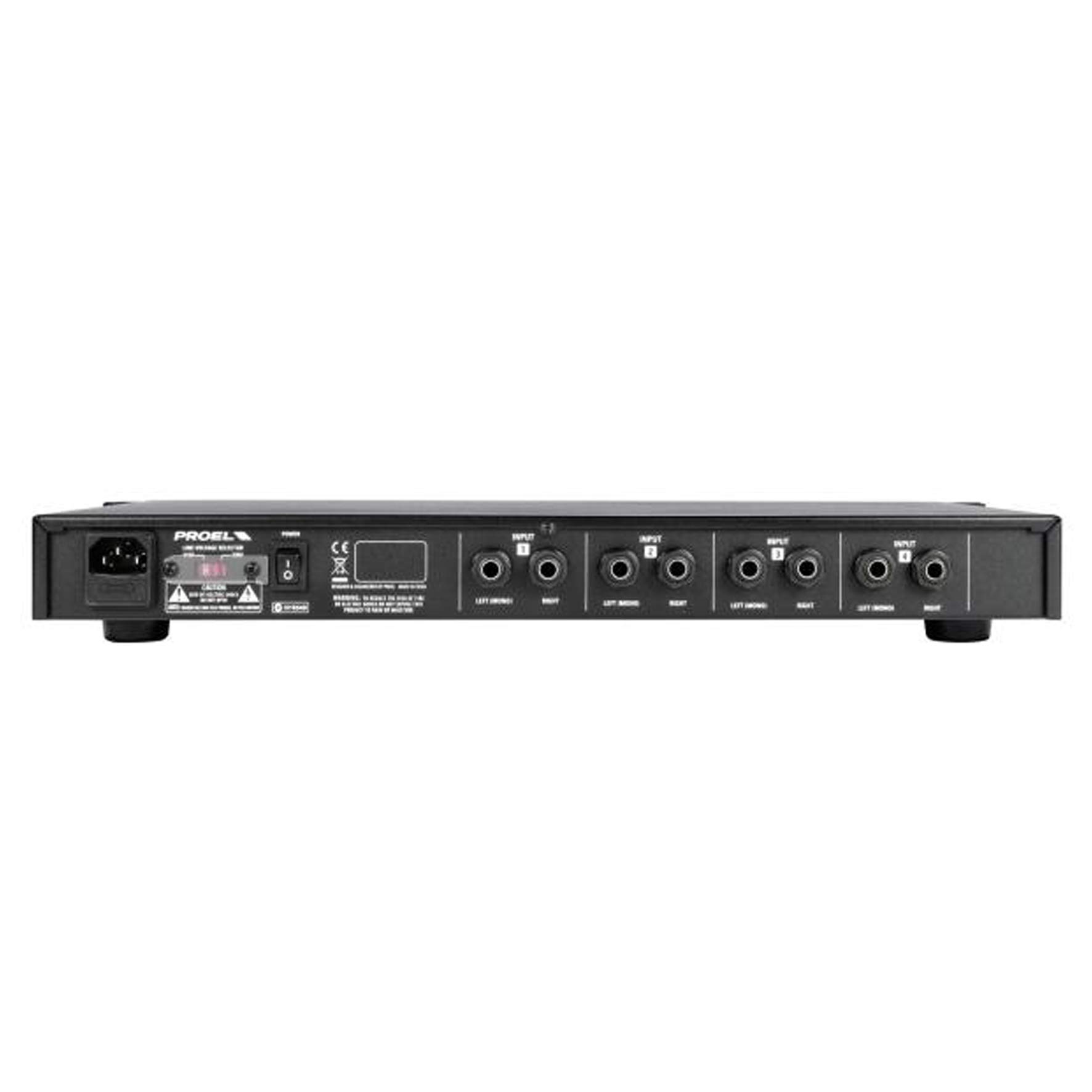 Proel HPAMP106 - Amplificatore professionale per 6 Cuffie e 4 ingressi commutabili Stereo/Mono, Nero