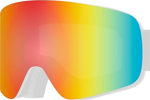 Retrospec Flume - Lentes de esquí y snowboard para hombres y mujeres, cilíndricas, diseño OTG de bajo perfil (sobre las gafas) y 100% protección UV