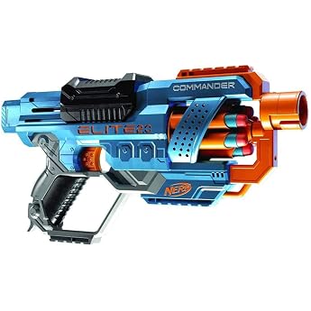 NERF Elite 2.0 Commander RD-6 Blaster, 12 Nerf Darts, 6-Dart Rotation Drum, Tactical Rail Plug-In Rails, Mounting Points, Acr