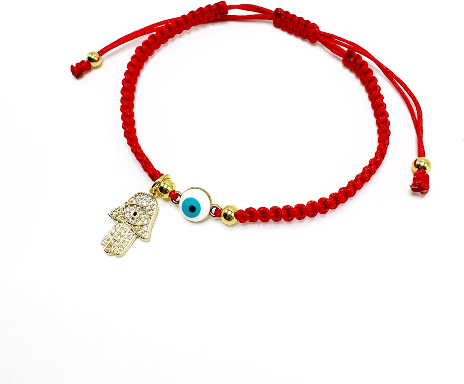Handmade Lucky Protection Red String Bracelet Evil Eye Hamsa Hand Pendant - Image 9