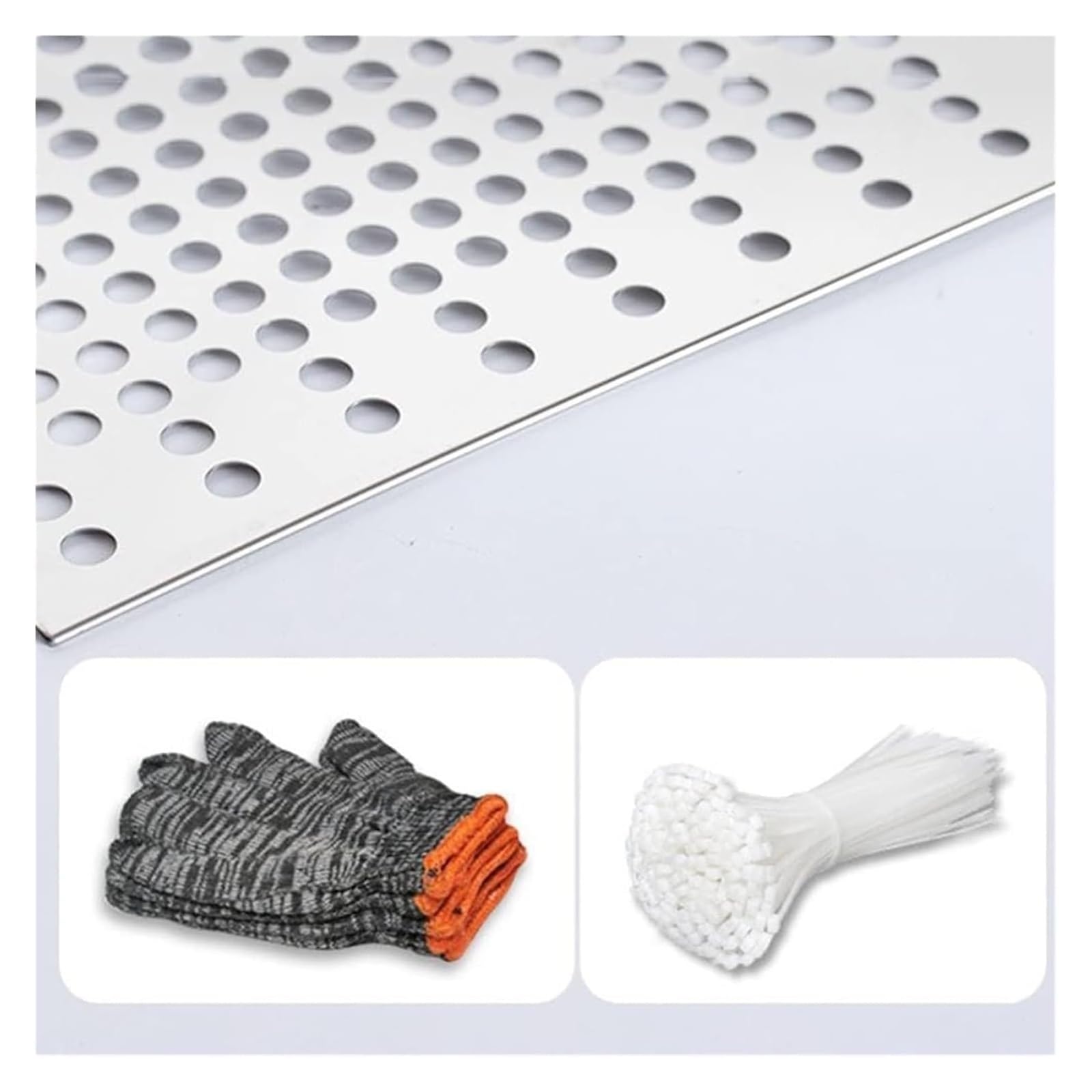 Perforierte Edelstahlplatte 15 x 50 cm, auslaufsichere Fensterdichtung, einfache Montage