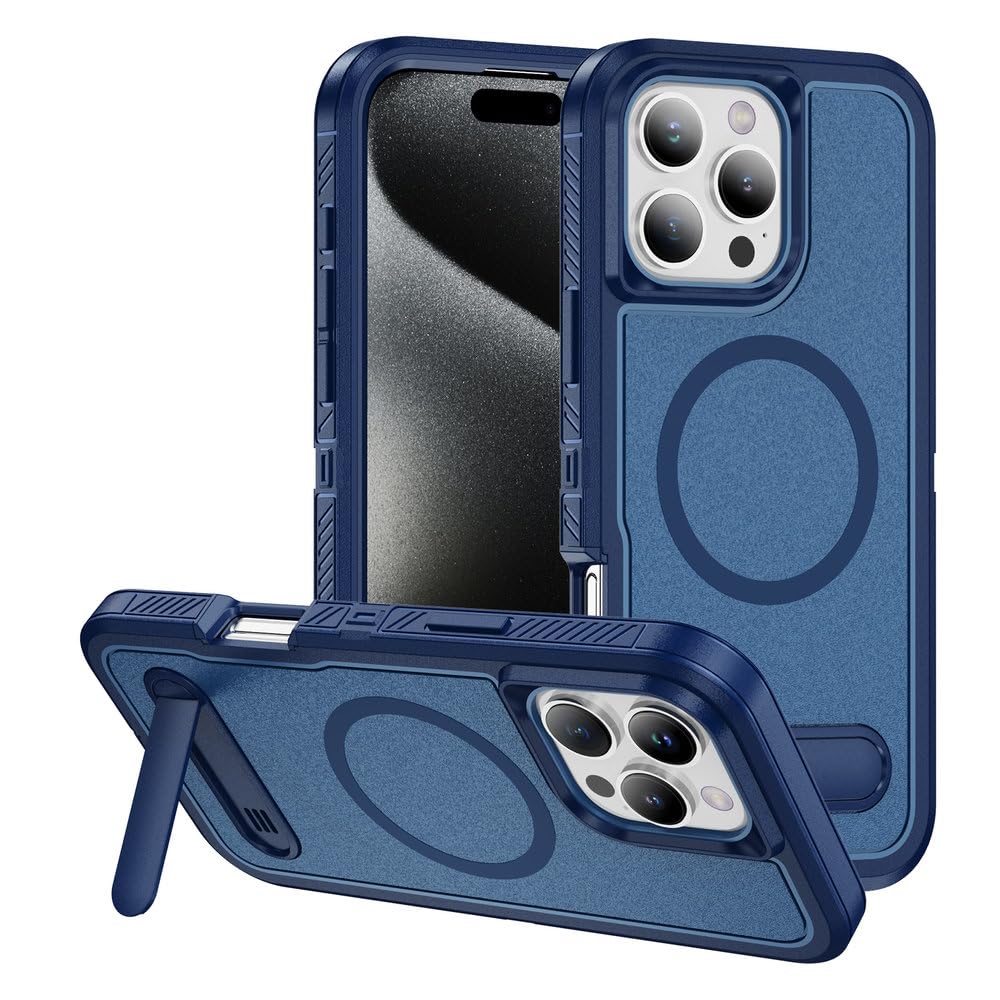 Funda magnética Plegable con Soporte para iPhone 17, 16, 15, 14, 13, 12 Pro MAX, 17 Air, 14, 15, 16 Plus, con Carga inalámbrica y antigolpes, Color Azul Real, para iPhone 15 Pro