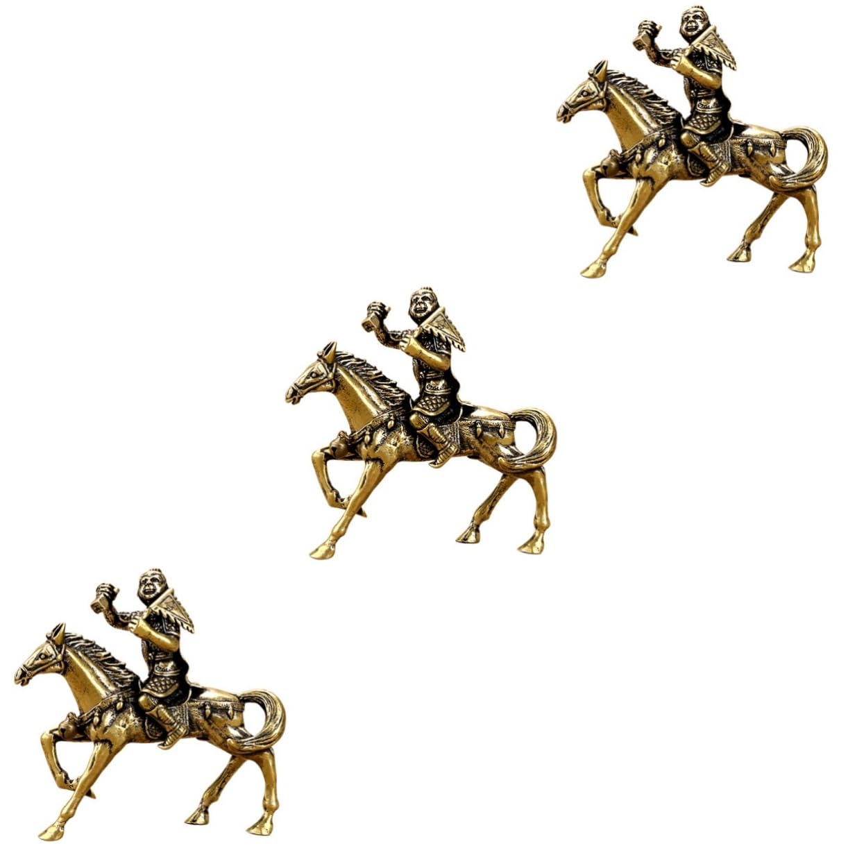 Décoration de bureau Feng Shui avec le lot de 3 statues singe en laiton