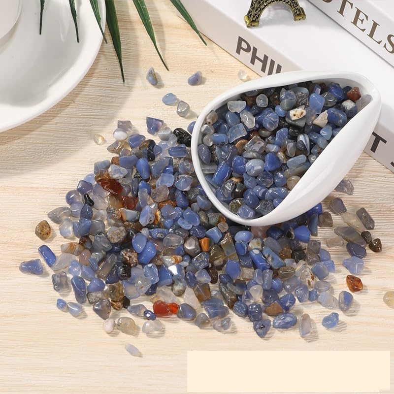 Grava Decorativa para acuarios, Grava de ágata Azul for pecera, Maceta, decoración de aromaterapia, Varios tamaños, 1000 g(7-9mm1000g)