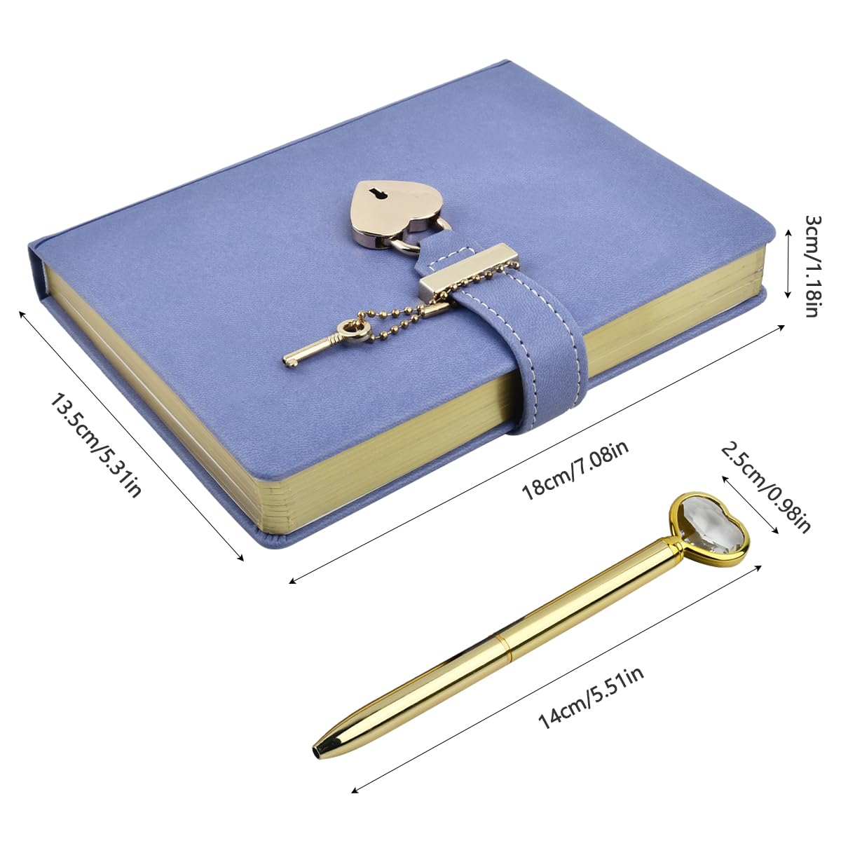 Diary with Lock and Key, Heart Shaped Lock Notebook with Lock, Secret Diary for Girls Lockable Notebook, Girls Diary - Image 3
