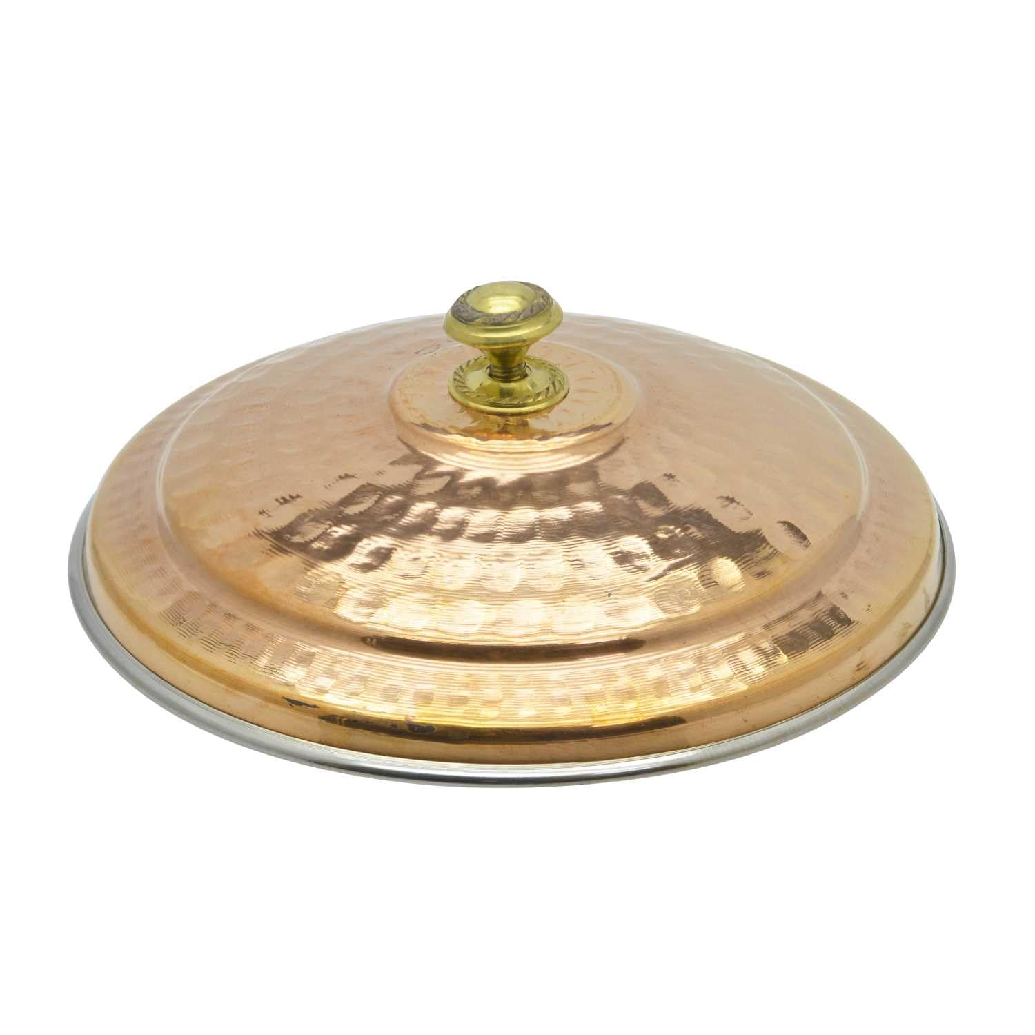 RAJ COPPER LID WITH TOP KNOB, 21 CM , TCH0L4, COVER , TOP , COPPER HANDLI LID