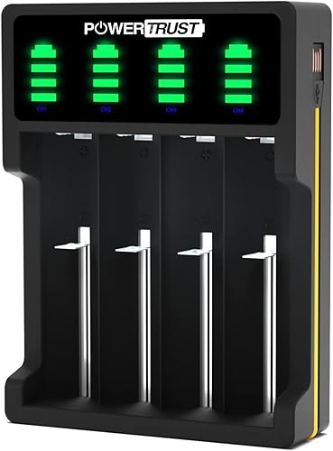 Cargador de batería universal LED de 4 ranuras para 18650 26650 22650 21700 20700 18500 18350 17670 17500 16340 (RCR123) 14500 14430 10440 AA AAAA