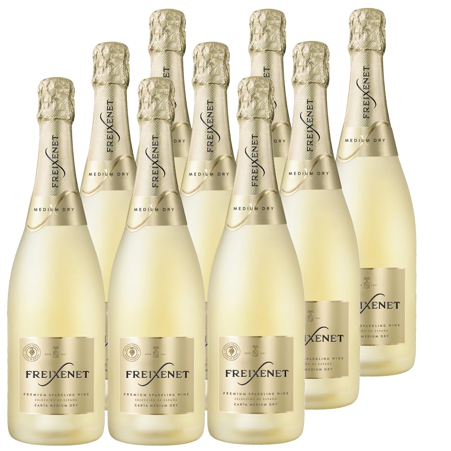 Freixenet Carta Medium Dry (9 x 0,75 l) ? Halbtrockener Sekt aus traditioneller Flaschengärung; Noten von Pfirsich und Honig