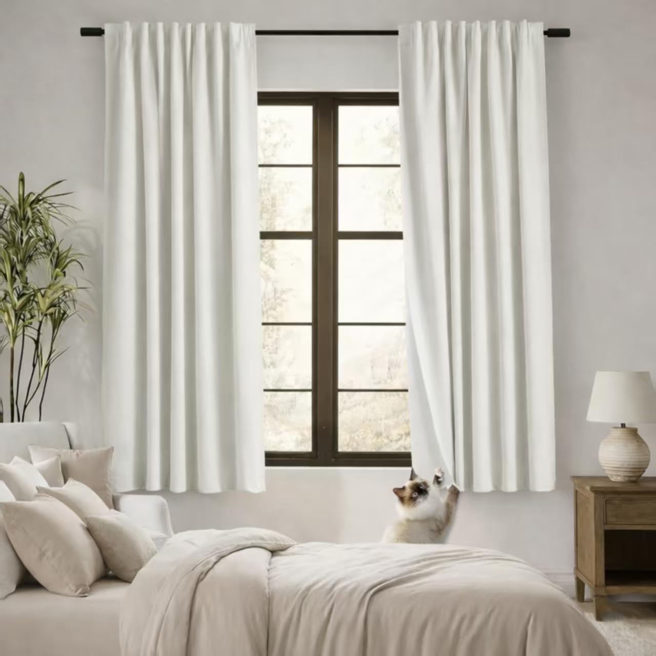 Amazon.com: 72 Inch Long Linen Black Out Curtains for House, Pet