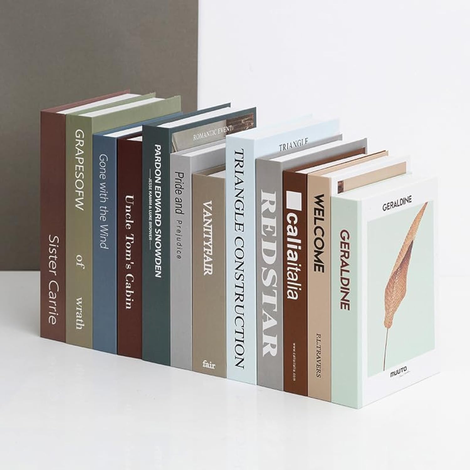 PAMLER Fashion Decorative Books for Home Decor,Fake Books For Display in Office & Rustic Home Decor,helves Living Room Fashion Decorative Entry Coffee Table Stacked Books Decor (12Pcs) (AS001)