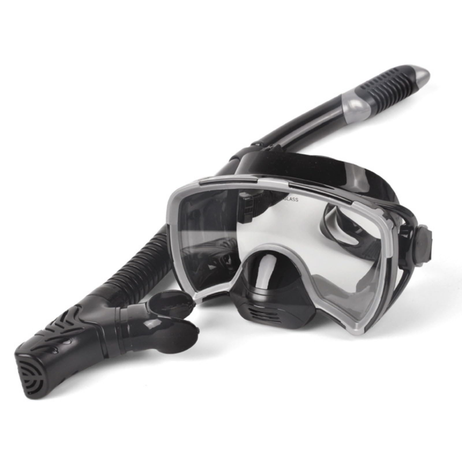 Amagogo Maschera Subacquea con Snorkel Set Maschera Snorkeling Boccaglio Lente in Vetro Temperato Cornice Robusta Cinturino Regolabile Fibbia Facile Rilascio