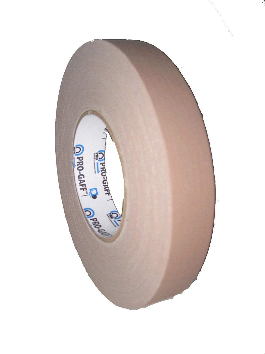 Pro Gaff/Gaffers Tape .5, 1, 2, 3, 4 Inch Widths X Variable Lengths, 1 inch, Tan/Beige
