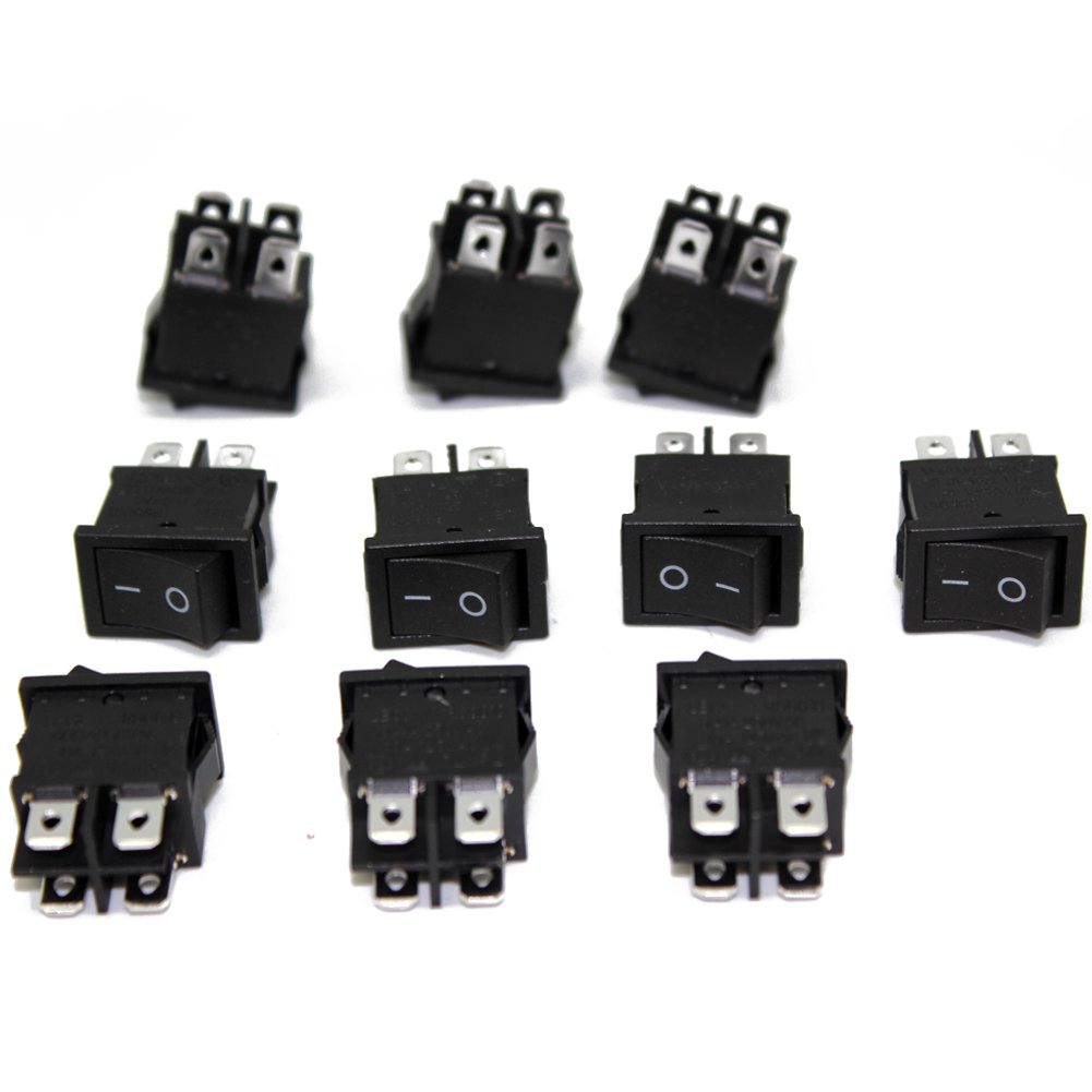 6 Pole Rocker Switch 10 Pcs RS601D Rocker Switches - 6A 250VAC, On/Off ...