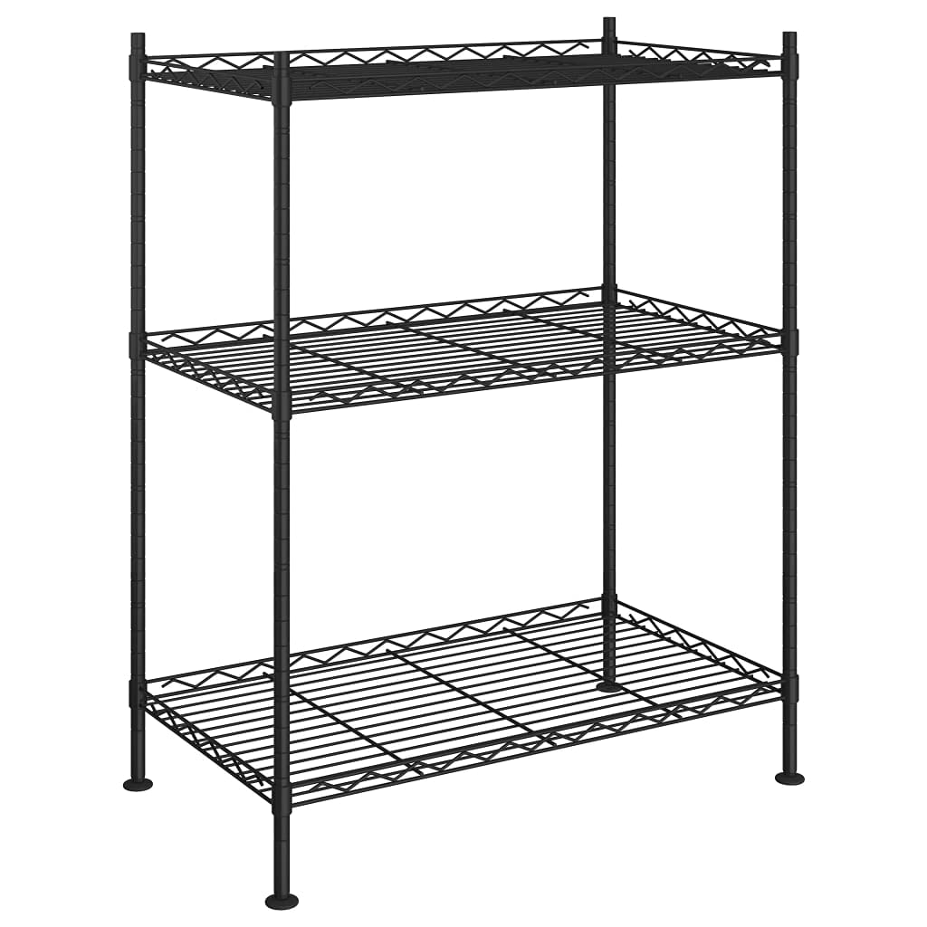 Générique Étagère de Rangement 3 Niveaux 60x35x76 cm Noir 150 kg,Entreprise & Industrie,Stockage Industriel,Étagères industrielles,Noir,3.95 KG,324620