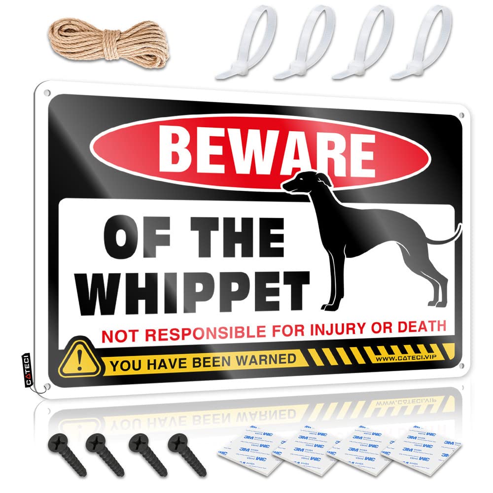 Tin Signs Beware Of Whippet Tin Sign Dorm Door Sign Tin Signs For Man Cave(30X40CM)