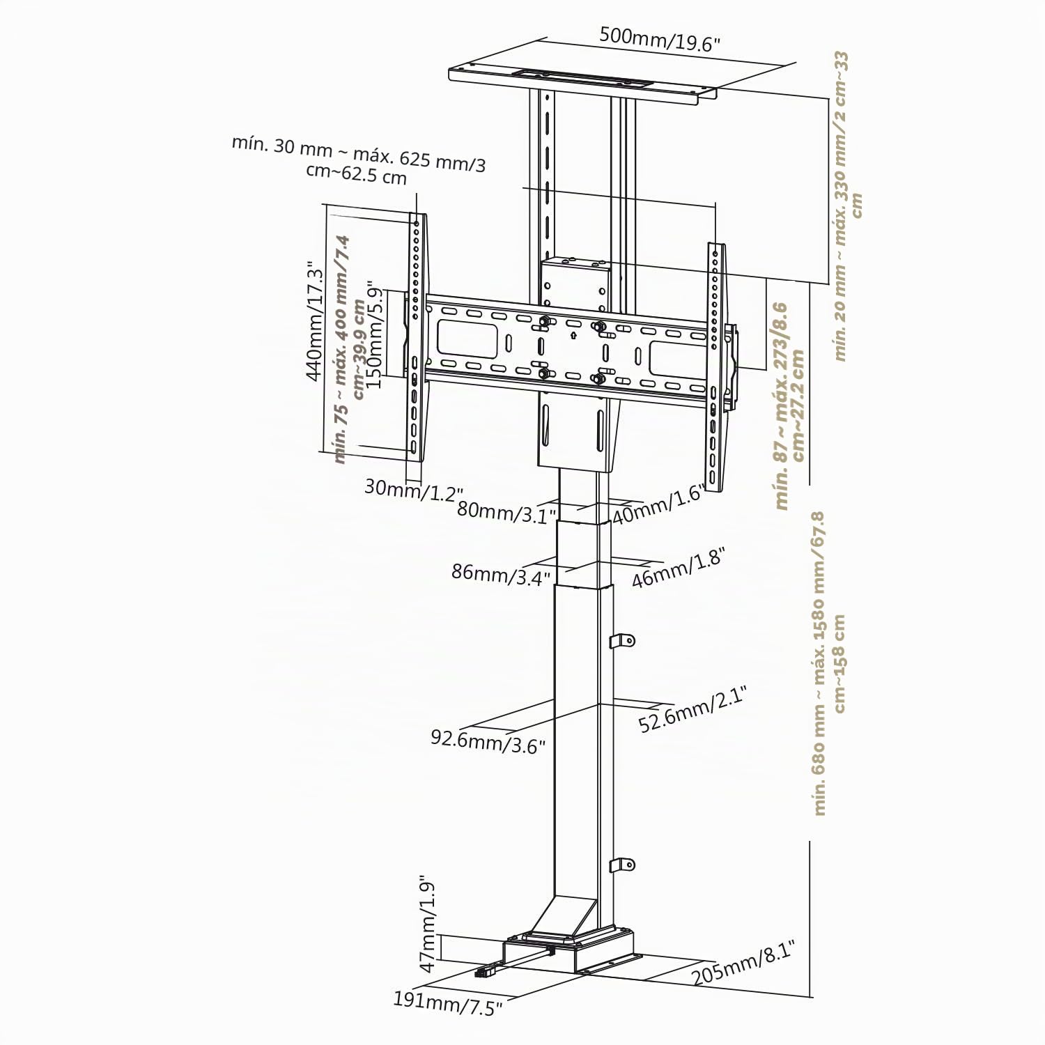 Maclean MC-866 - Soporte para televisor de 37-65" con Mando a Distancia (máx. 50 kg, VESA 600 x 400)