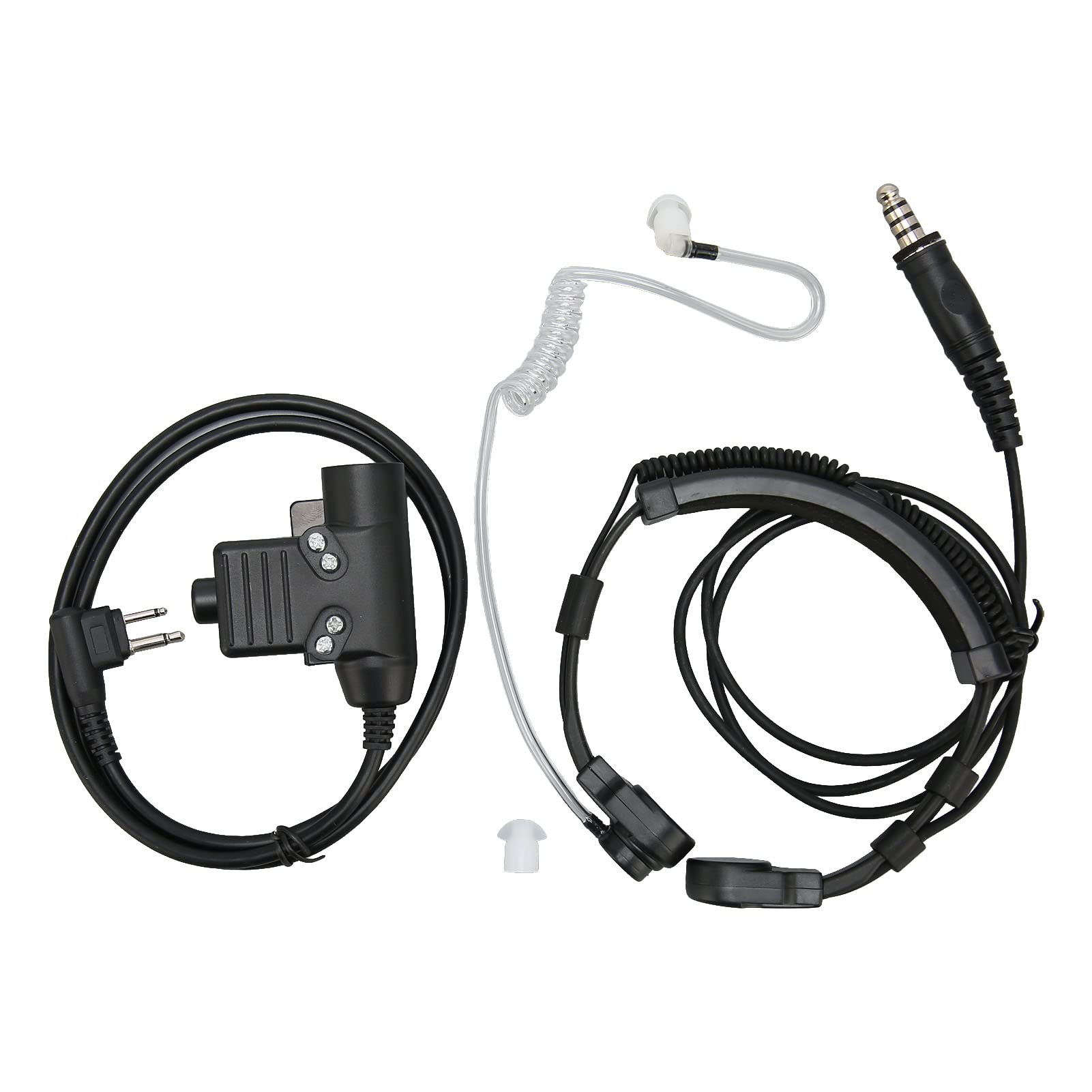 Septpenta Casque Micro Tactique pour Gorge avec U94 PTT pour Xtn600 SV22C SU220 XV2600 XU2600 2 Broches, Oreillette Stable et Fiable pour Le Ski, L'Alpinisme, d'autres Sports Extrêmes