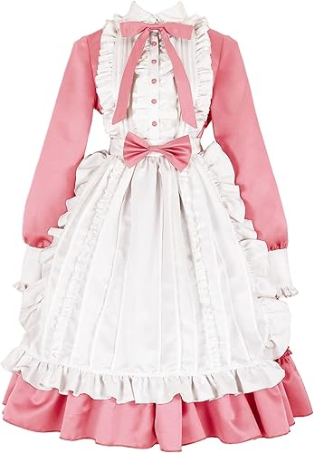 JWTSWLN Vestido victoriano para mujer, vestido de sirvienta para cosplay, talla grande, vestido de lolita dulce con lazos