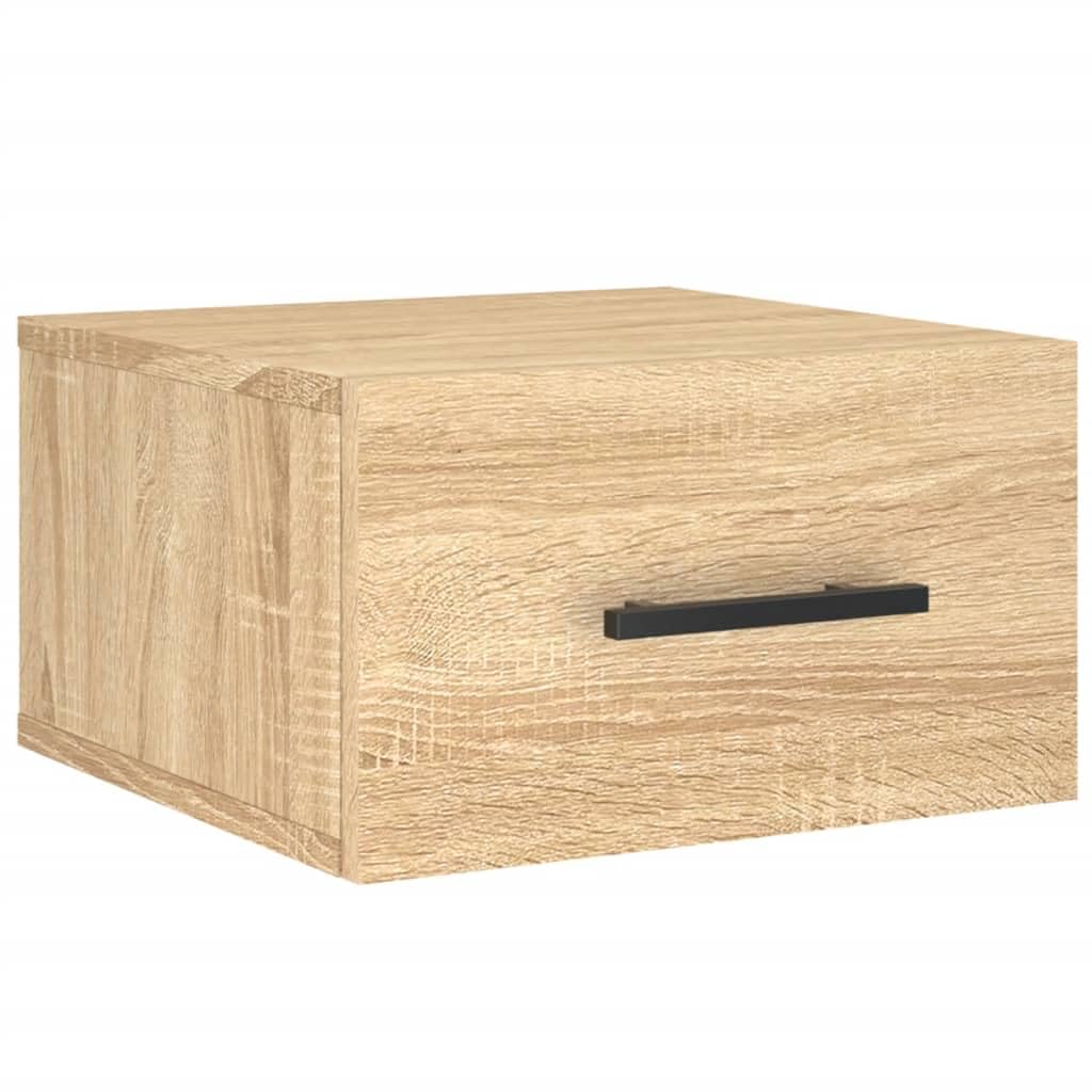 Comodino da parete in rovere Sonoma, tavolino sospeso da montare a parete, mensola salvaspazio per camera da letto, 35 x 35 x 20 cm