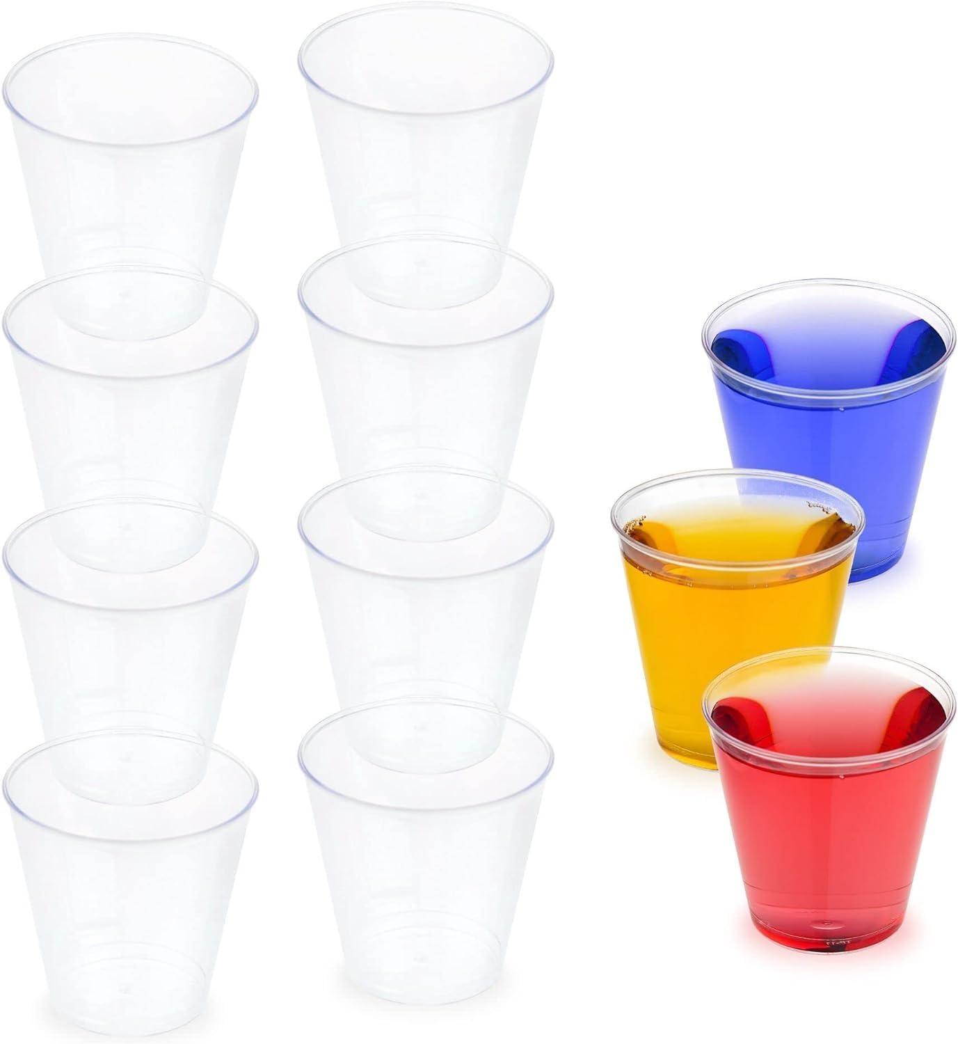 Goldedge Pack of 120 (65ml) 2.2oz Hard Plastic Wiskey Shot Cups Clear Plastic Shot Glasses Great for Party Picnic BBQ Travel Events ~
