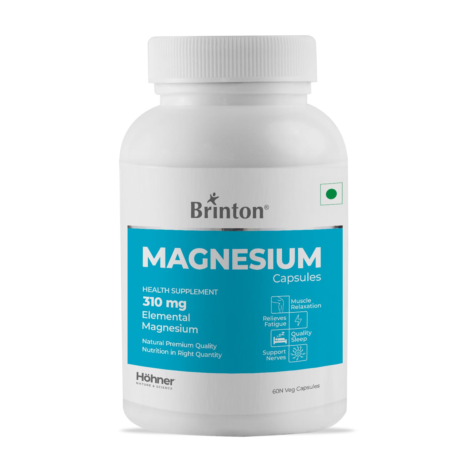 Hohner Brinton Magnesium Capsules 310 Mg | Muscle Relaxation, Improves Sleep Quality, Energy & Nerve Support - 60 Capsules (B096RN5C8B) Amazon Price History, Amazon Price Tracker
