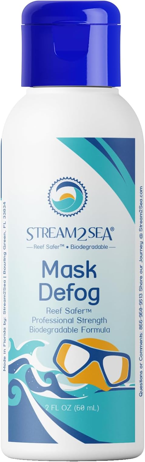 STREAM 2 SEA Mask Defog, Reef Friendly Defogger Coating Anti Fog Mask for Glasses, Snorkel Mask, Scuba Divers, Ski Goggles and Sports Glasses Equipment