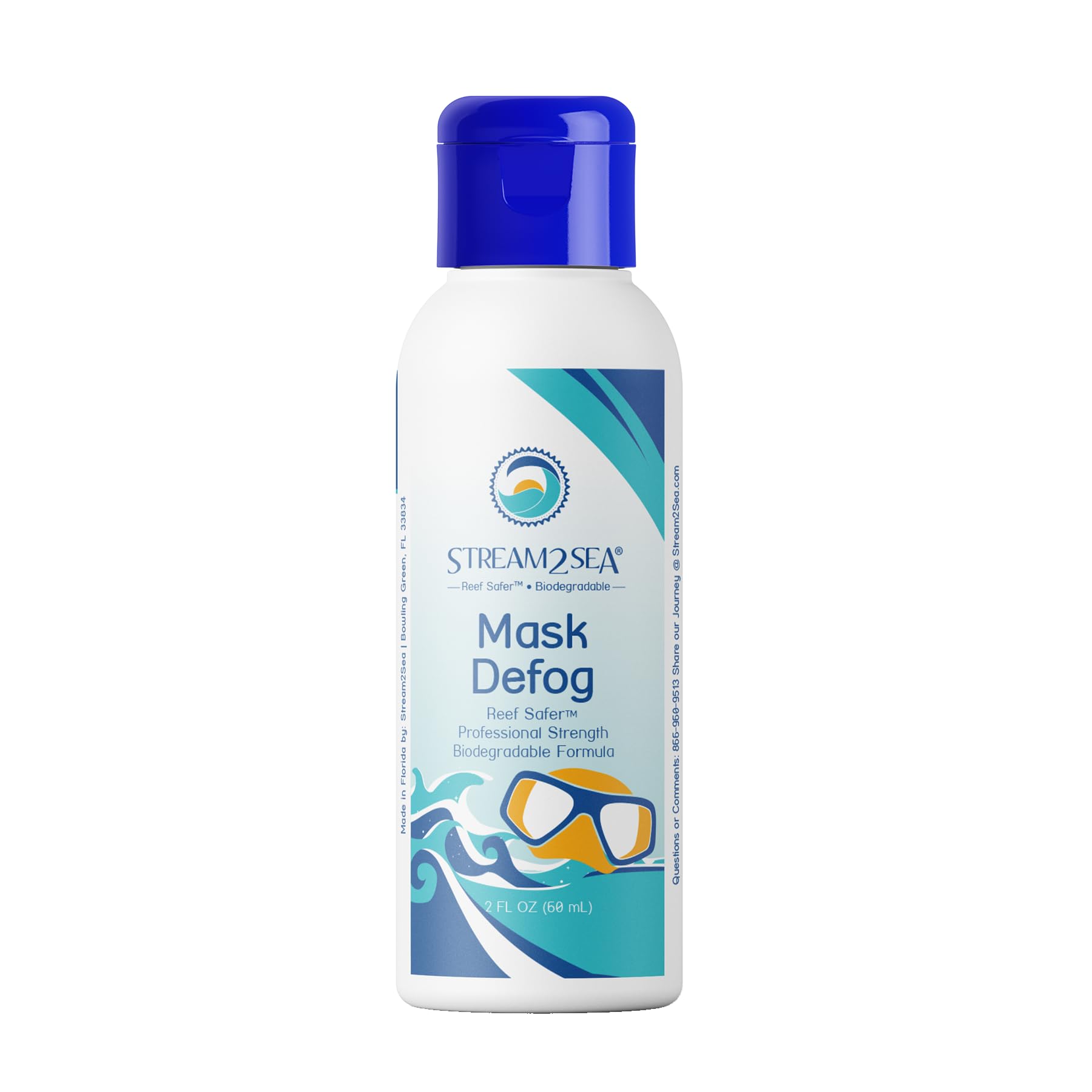Stream2Sea Reef Friendly Mask Defog, Non-Toxic and Biodegradable Formula, Great for Scuba Divers, Ski Goggles, Sports Masks and Safety Goggles. 2 Ounces