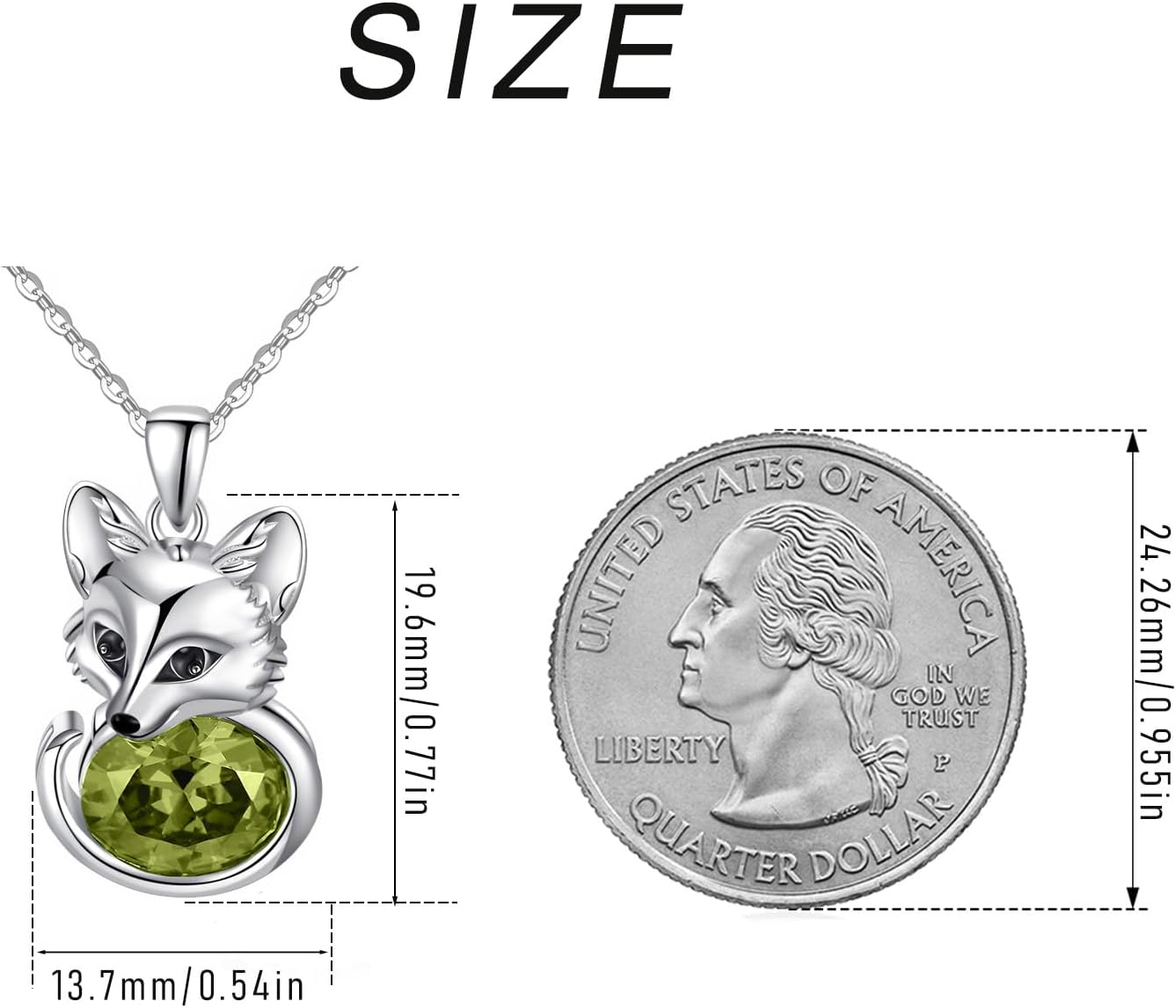 Fox Necklace Sterling Silver Cute Animal Pendant January Garnet Birthstone Jewelry Gifts for Women - Image 5