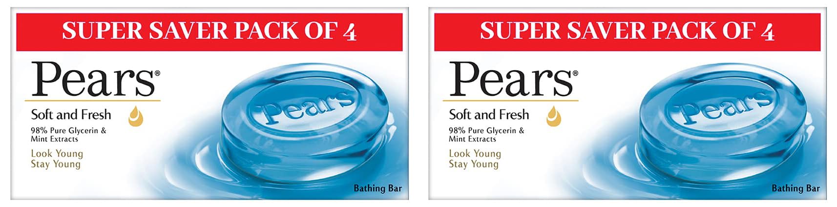 Pears Soft and Fresh Soap Bar (Combo Pack of 8) - With Glycerin and Mint for Soft Skin & Body, Paraben-Free Body Soaps For Bath Ideal for Men & Women-picture-31