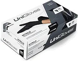 Caixa de Luvas Nitrílicas Preta Tamanho M (100 unid) Unigloves