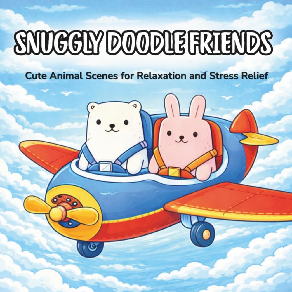 Snuggly Doodle Friends: Cute Animal Scenes for Relaxation and Stress Relief for Teens and Adults