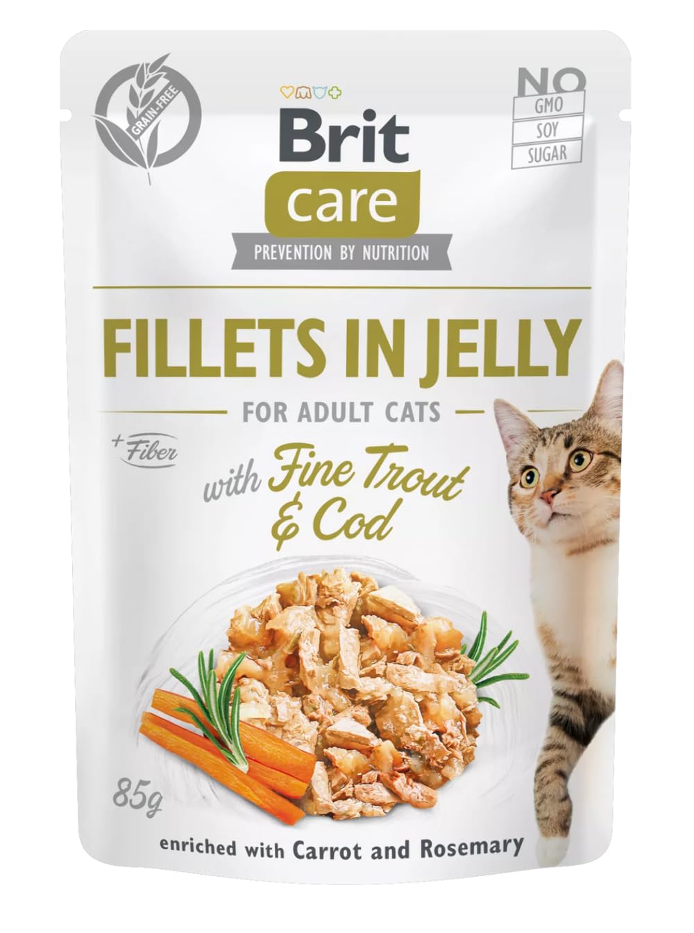 BritCare Cat Fillets in Jelly Trout & Cod 85g