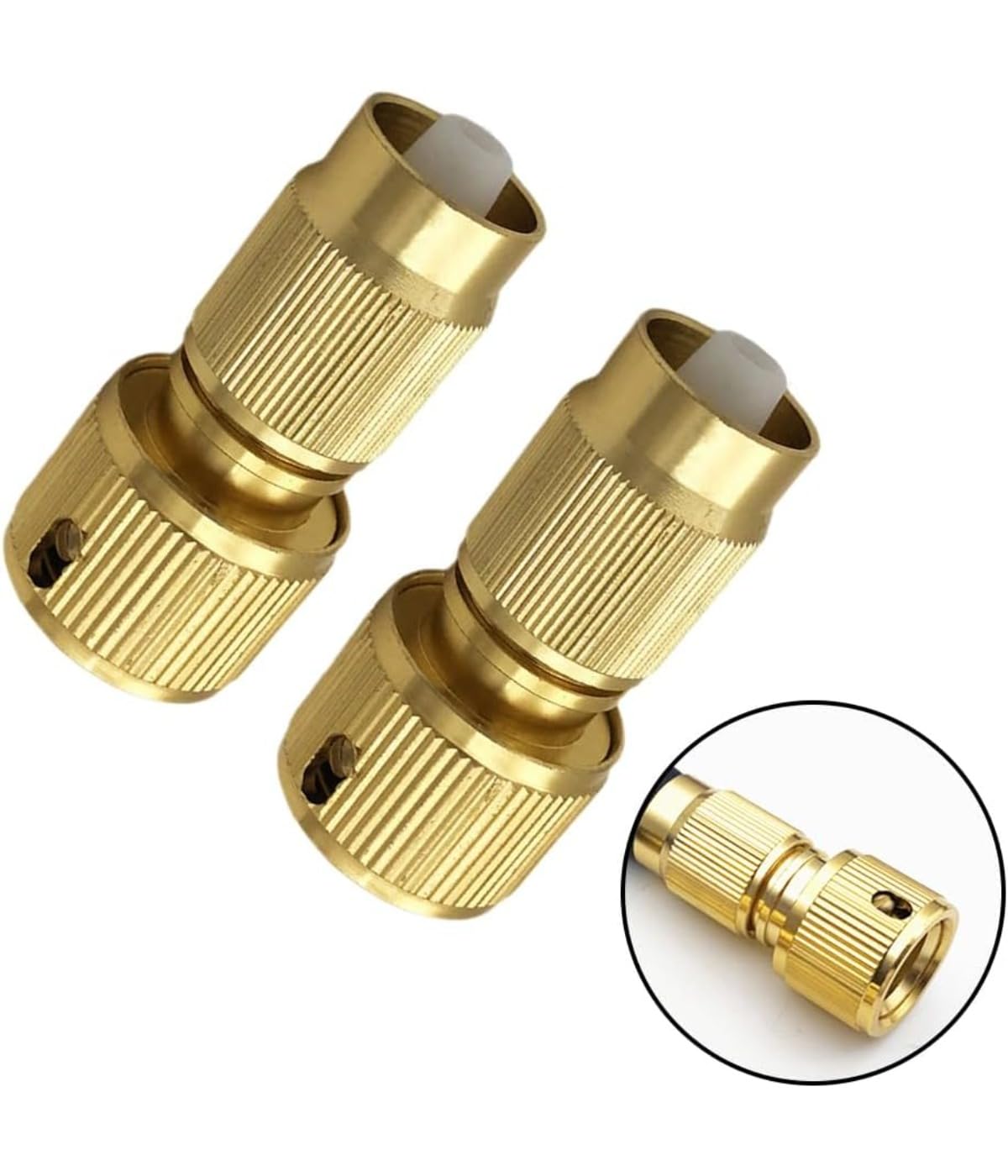 Messing Gartenschlauch-Wasserhahn-Anschlüsse, Gartenschlauchverschraubung, erweiterbarer Schlauchreparatur-Adapter, Gold, 16 Stück